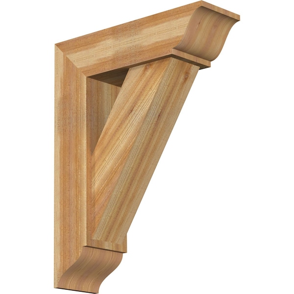 Ekena Millwork Traditional Traditional Rough Sawn Bracket w/ Offset Brace, Western Red Cedar, 8"W x 26"D x 34"H BKT0806X26X34TRA01RWR - main